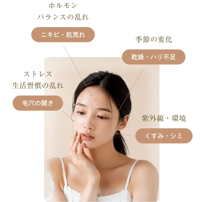 肌状態が毎月変化する要因